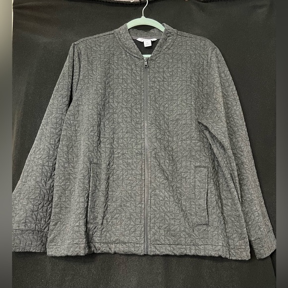 Liz Claiborne Gray Quilted Jacket (Sz XL) - Picture 3 of 15